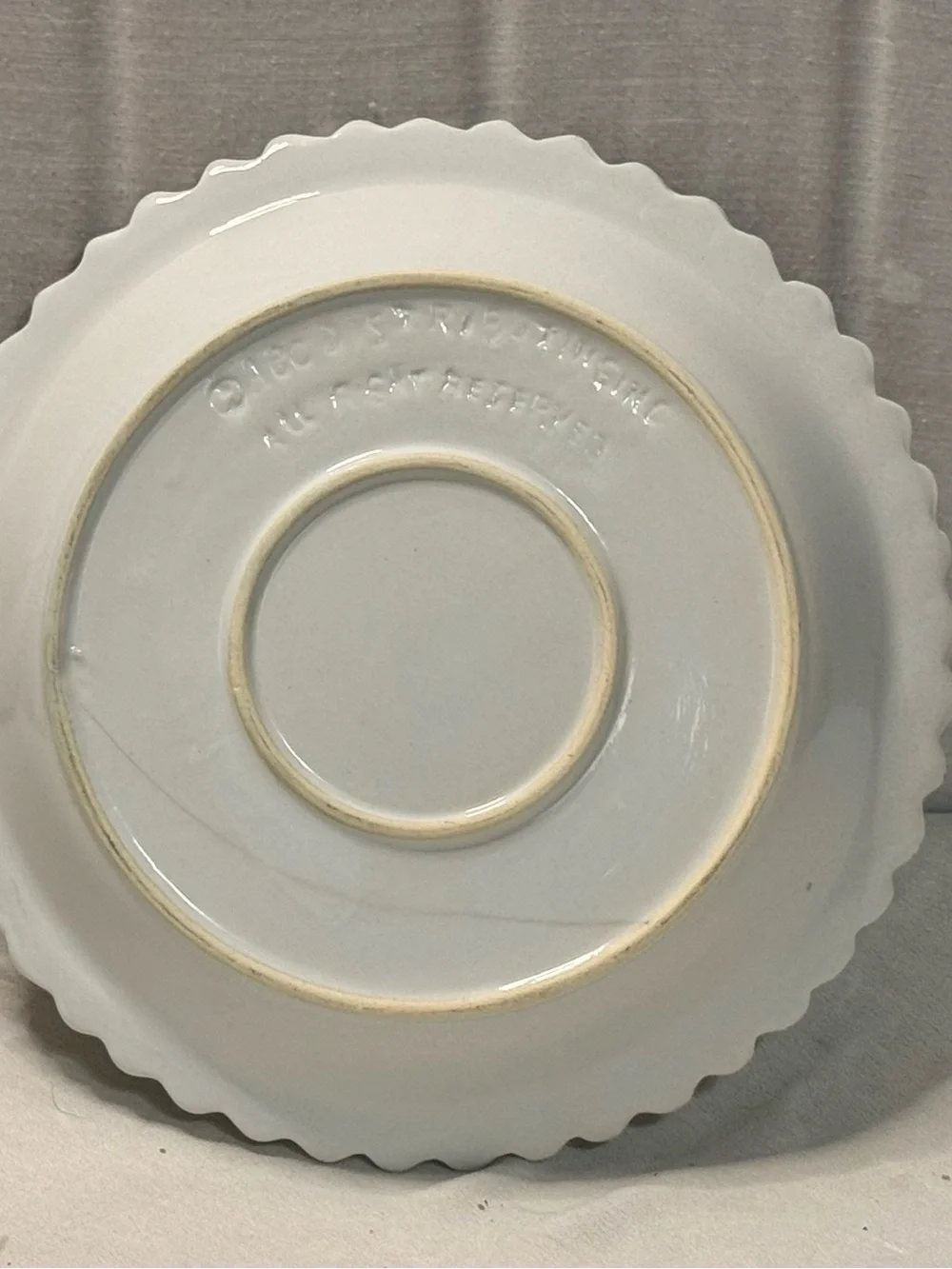 Vintage ABC Distributing Blue Hearts Ceramic Pie Keeper